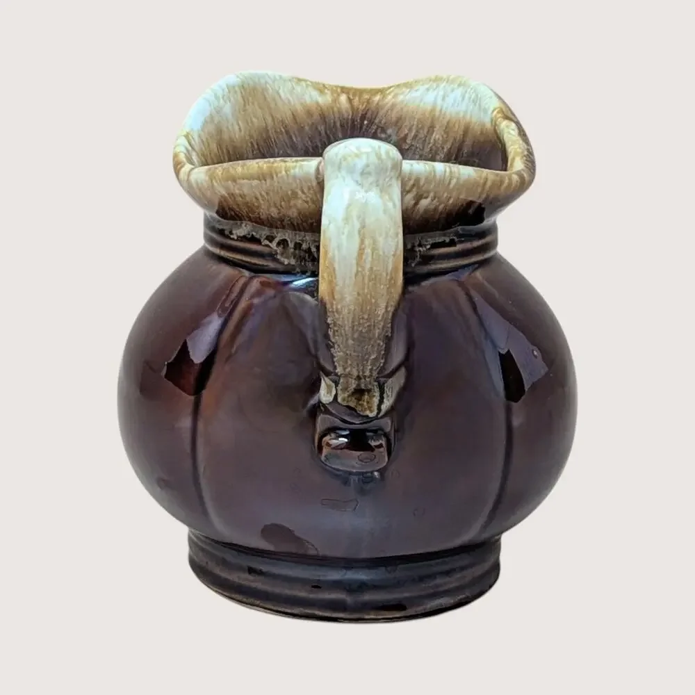 1970s McCoy Brown Drip Glaze Ceramic Pitcher